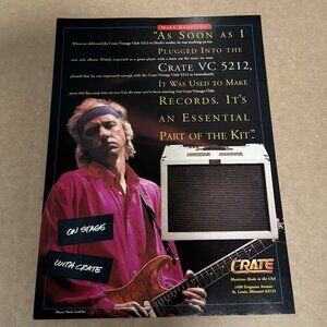 Mark Knopfler of Dire Straits - Crate Amps - 1996 Print Advertisement